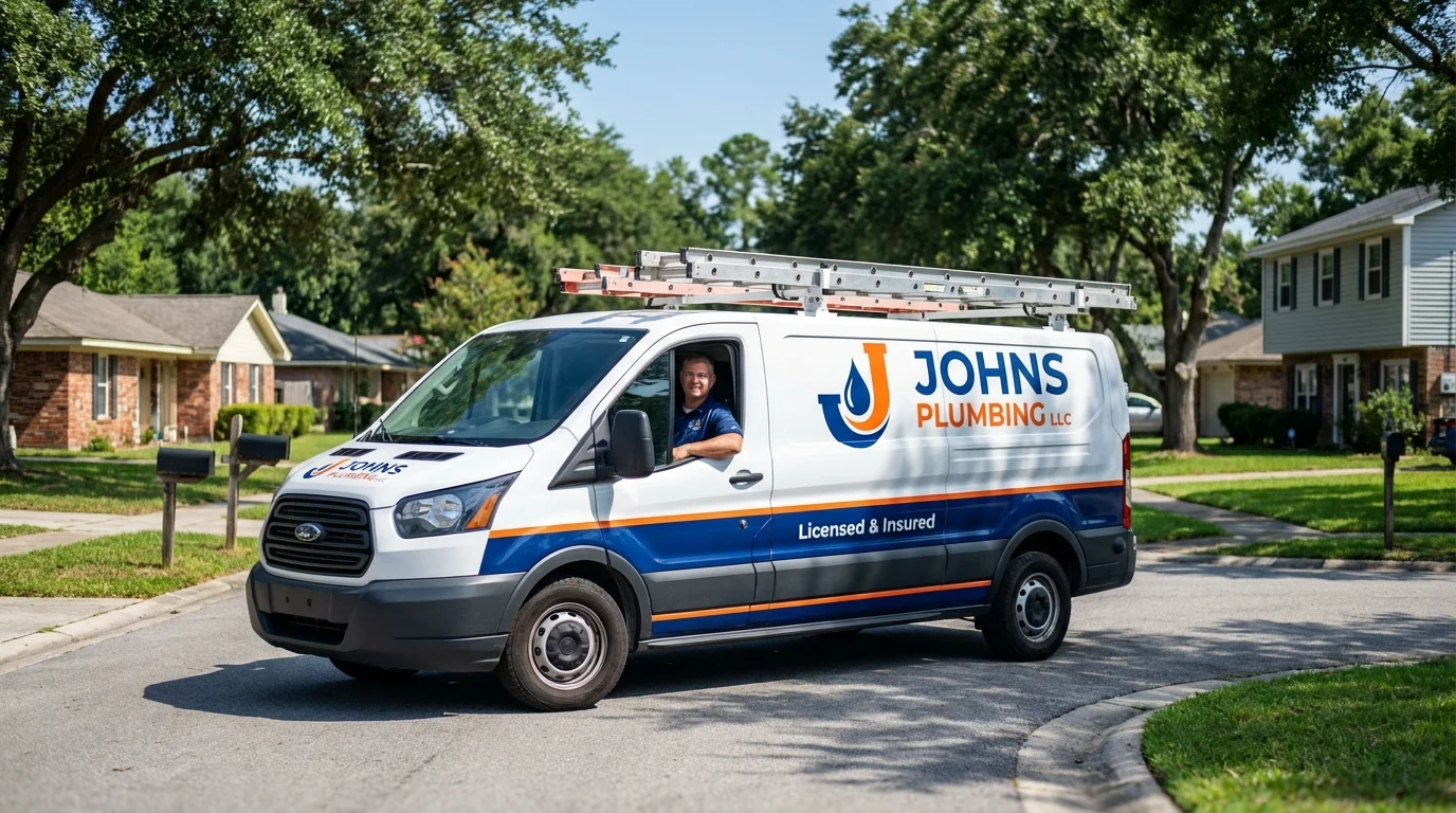 Johns Plumbing LLC service van in San Bruno, CA