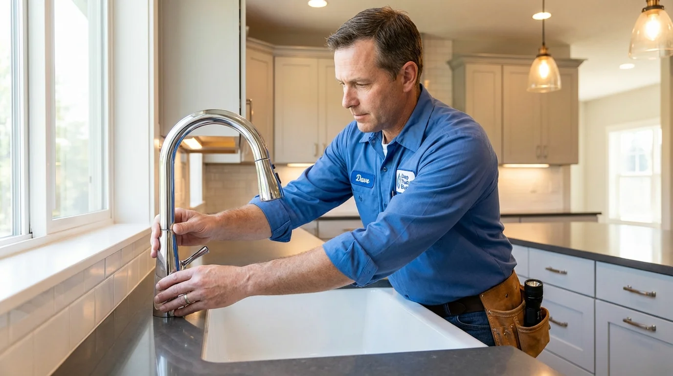 Kitchen faucet installation by Johns Plumbing LLC in San Bruno
